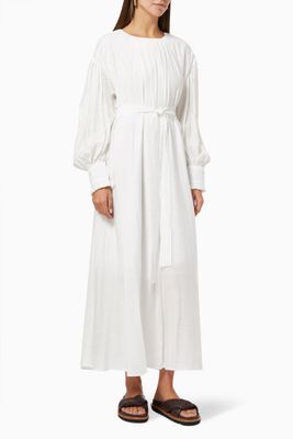 Gathered Dress with Belt Gathered Dress with Belt