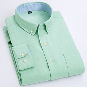 Men's Shirt Other Prints Solid Color collared shirts Long Sleeve Casual Tops Designer Blue Purple Yellow Lightinthebox