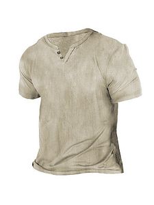 Men's Beach Casual Cotton Linen Short Sleeve T-Shirt