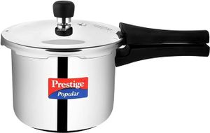 Prestige MPP20651 Popular Sleek & Simple Stainless Steel Pressure Cooker, Silver, 3L-(MPP20651)