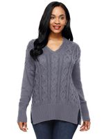 Solid Split Knitted Long Sleeve Sweaters