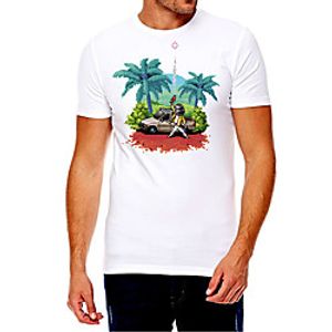 Men's Unisex Tee T shirt Hot Stamping Graphic Prints Coconut Tree Plus Size Print Short Sleeve Casual Tops Cotton Basic Fashion Designer Big and Tall White miniinthebox
