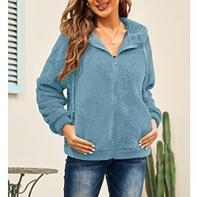 Hoodie Women's Black Pink Wine Solid  Plain Color Pocket Drawstring Daily Warm Daily Hooded Regular Fit S Lightinthebox