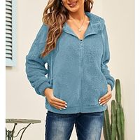 Hoodie Women's Black Pink Wine Solid  Plain Color Pocket Drawstring Daily Warm Daily Hooded Regular Fit S Lightinthebox - thumbnail