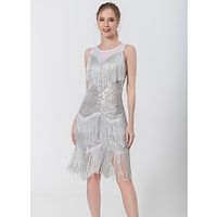 Latin Dance Dance Costumes Dress Tassel Sequins Women's Performance Party Mesh Terylene Lightinthebox - thumbnail
