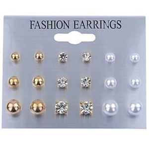 9 Pairs Stud Earrings For Women's Party Evening Prom Date Alloy Classic Fashion Lightinthebox
