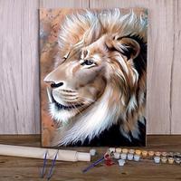 DIY Acrylic Painting Kit Lion Head Oil Painting By Numbers On Canvas For Adults Unique Gift Home Decor 20 16 Inch Lightinthebox