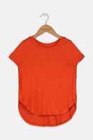 Kids Girls Curved-Hem Top  Orange - thumbnail