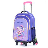 Nova Kids Trolley School Bag Set Of 5 - 16 Inch - Purple