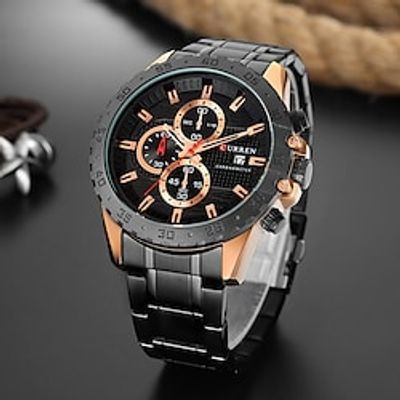 CURREN 8334 Quartz Men Watches Top Brand Luxury Casual Stainless Steel Watch Date Fashion Business Male Wristwatches Clock Male miniinthebox
