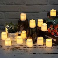 24Pcs Flameless LED Candle Creative Wishing Led Tea Light Warm White Flameless Candle Halloween Christmas Decor Candle Light miniinthebox - thumbnail