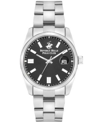 Beverly Hills Polo Club Men's 2315 Movement Watch, Analog Display and Metal Strap, Silver - BP3373X.350