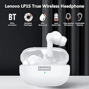 Lenovo LP1S True Wireless Earbuds Bluetooth 5.0 Headphones TWS Stereo Earphones IPX4 Waterproof Sports Headphones with Noise Reduction Technology HD call in-Ear Built-in Mic Headset miniinthebox