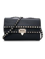 Rockstud Grainy Crossbody Bag - Black - thumbnail