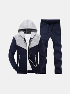 Stitching Color Casual Sport Suits
