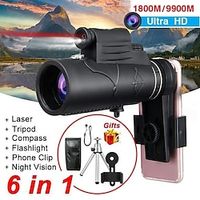 Day and night dual-use monocular high-definition binoculars can be connected to the cell phone laser infrared night vision with lights binoculars miniinthebox