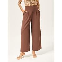 Mocha Brown Slimming Straight-Leg Pants