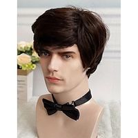 brown men's and women's ultra-short hair 10-inch bangs wig suitable for daily wear party cos Halloween gift mom wig <i class=sui_icon_more_down_14px_1 suiiconfont title-expand-icon></i> miniinthebox - thumbnail
