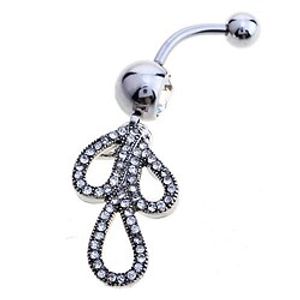 Lureme316L Surgical Titanium Steel Full Crystals Teardrop Pendant Body Jewelry \ \ \ \ \ \ \ \ \ \ \  miniinthebox