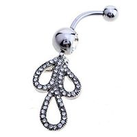 Lureme316L Surgical Titanium Steel Full Crystals Teardrop Pendant Body Jewelry \ \ \ \ \ \ \ \ \ \ \  miniinthebox - thumbnail