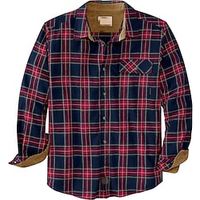 Men's Flannel Shirt Shirt Jacket Shacket Shirt Graphic Plaid  Check Turndown Green Dusty Blue Orange Red Navy Blue Print Street Daily Long Sleeve Button-Down Print Clothing Apparel Fashion Casual Lightinthebox - thumbnail