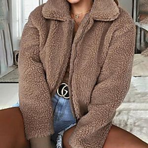 Women's Coat Street Casual Daily Fall Winter Regular Coat Regular Fit Windproof Warm Casual Jacket Long Sleeve Solid Color Quilted Blue Army Green Gray Lightinthebox