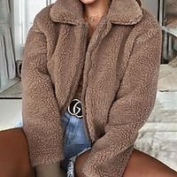 Women's Coat Street Casual Daily Fall Winter Regular Coat Regular Fit Windproof Warm Casual Jacket Long Sleeve Solid Color Quilted Blue Army Green Gray Lightinthebox - thumbnail