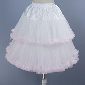 Women's Petticoat Knee-length Organza Pink Skirts Ruffle Layered Tulle Fashion Performance Casual Daily One-Size / Loose Fit miniinthebox