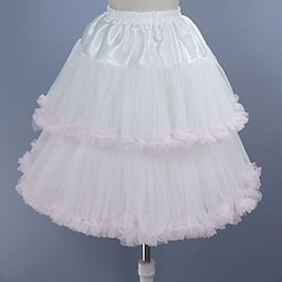 Women's Petticoat Knee-length Organza Pink Skirts Ruffle Layered Tulle Fashion Performance Casual Daily One-Size / Loose Fit miniinthebox
