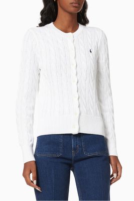 Cable Knit Cardigan in Cotton Cable Knit Cardigan in Cotton