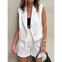 Women's Blazer Suits Blazer Vest  Pant Fashion Party Wedding Spring Jacket Set Office Summer Breathable Lightinthebox - thumbnail