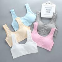 Girls bra developmental vest-style students pure cotton U-shaped broadband children's short bra sports breathable