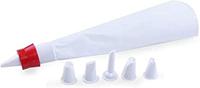 Royalford 5 Nozzle Set With Icing Bag, Icing Piping Cream Pastry Bag DIY Cake Decorating Tools, White - RF1661-IB6