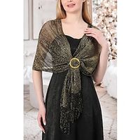 Spring And Summer New Elegant Banquet Gold And Silver Silk Multi-Color Shawl Lightinthebox - thumbnail