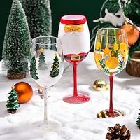 Christmas Deco Wine Glasses, Ideal for White Wine, Red Wine, or Cocktails, Novelty Gift for Birthdays, Weddings, Valentine's Day miniinthebox - thumbnail