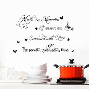 kitchen Family Butterfly Family Proverb Kitchen Sticker Removable Wall Stickers Kitchen Range Hood Background Home Decor Wall Sticker miniinthebox