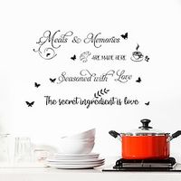 kitchen Family Butterfly Family Proverb Kitchen Sticker Removable Wall Stickers Kitchen Range Hood Background Home Decor Wall Sticker miniinthebox - thumbnail