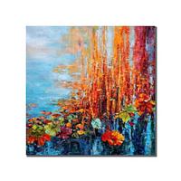 Oil Painting Handmade Hand Painted Square Wall Art Impression Waterlilies Canvas Painting Home Decoration Decor No Frame Painting Olny Lightinthebox