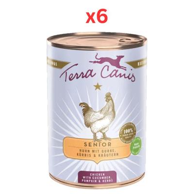 Terra Canis Senior Chicken with Cucumber Pumpkin & Herbs Dog Wet Food 400G (Pack of 6)