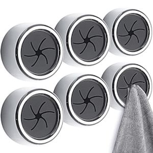 2pcs Towel Holder, Self Adhesive Wall Dish Towel Hook, Round Wall Mount Towel Holder For Bathroom, Kitchen And Home, Wall, Cabinet, Garage, No Drilling Required Lightinthebox