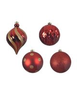 Homesmiths Christmas Bauble Shatterproof Color Red Set of 3 15cm