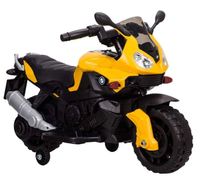 Megastar Ride On Rumbler Motorcycle For Kids 6V Electric Motorbike Battery With Pedal, Headlights, And Training Wheels, Yellow - MG 799el - YWL (UAE Delivery Only)