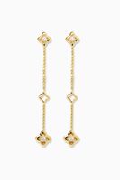 Three Station Drop Earrings with Diamonds in 18kt Yellow Gold Three Station Drop Earrings with Diamonds in 18kt Yellow Gold