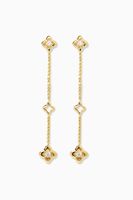 Three Station Drop Earrings with Diamonds in 18kt Yellow Gold - thumbnail