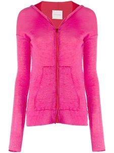 Fine Edge layered knitted hoodie - PINK