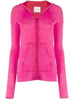 Fine Edge layered knitted hoodie - PINK