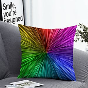 1 Pc Polyester Pillow Cover Colourful Geometric 3D Simple Square Zipper Traditional Classic Lightinthebox