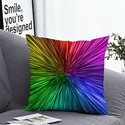 1 Pc Polyester Pillow Cover Colourful Geometric 3D Simple Square Zipper Traditional Classic Lightinthebox