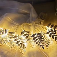 1.5M 10LED LED Garland Wrought Iron Leaves Light String Battery Powered Christmas New Year Wedding Party Home Garden Decoration Fairy Light  1 set Lightinthebox - thumbnail