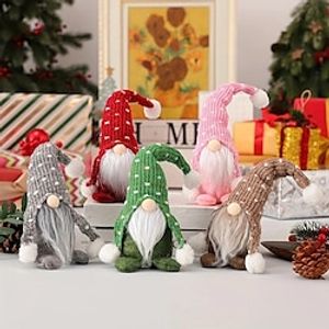 Christmas Gnome Knitted Plush Ornaments,Handmade Scandinavian Tomte,Christmas Home Table Top Elf Gnome Ornaments,Handmade Doll For Home Birthday Decoration Lightinthebox